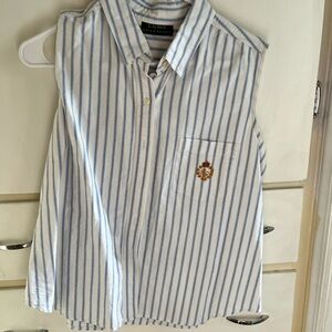 Ralph Lauren Blue and White Button Down Shirt